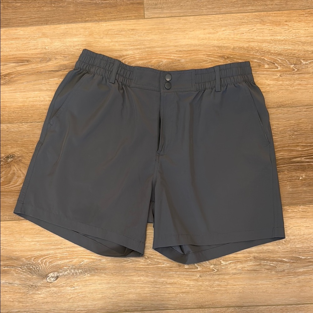 Gray Elastic Waist Shorts